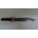 An antique Bowie knife, the blade engraved and inscribed 'Rorke's Drift, Zululand '79',