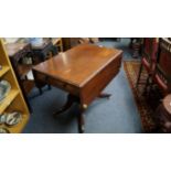 A good Regency mahogany pedestal Pembroke table, 110cm wide.