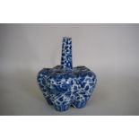 A Chinese blue and white tulip vase, Qing dynasty, 20cm high.