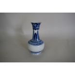 A Chinese blue and white vase, Qianlong six character mark, probably 19th century,