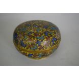 A Chinese cloisonne enamel circular bowl and cover,