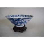 A Chinese blue and white bowl, Chenghua six character mark,