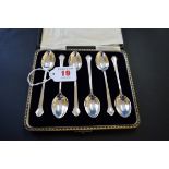 A cased set of six silver teaspoons, by Lanson Ltd, Birmingham 1941.