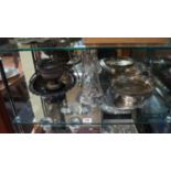 A small quantity of silver plate, to include a glass claret jug.