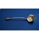 A George III silver fiddle and thread pattern soup ladle, by William Eley & William Fearn,