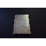 An Edwardian silver card case, by John Rose, Birmingham 1909, 71g.