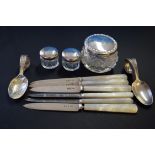 A small quantity of silver items,