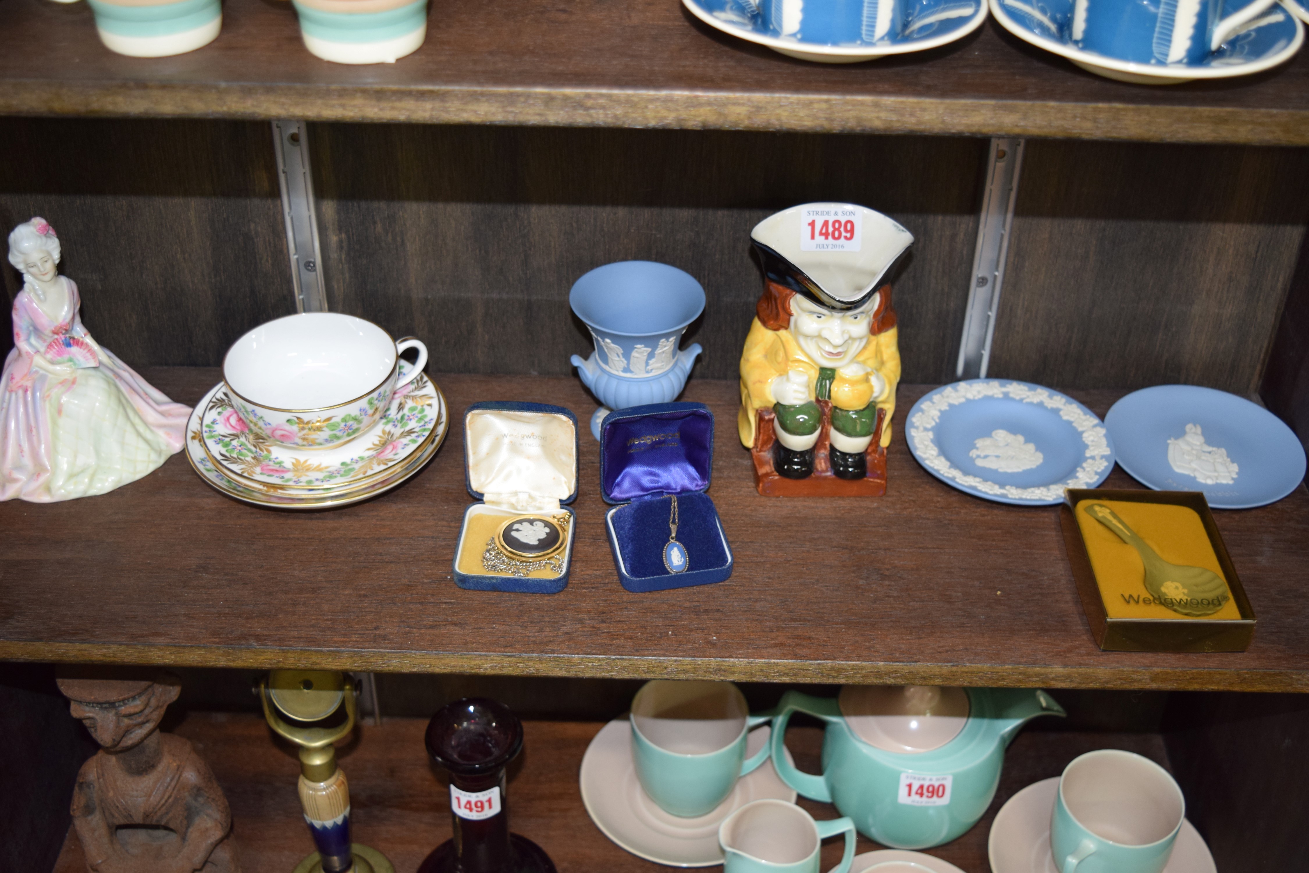 A mixed lot of English pottery and porcelain, to include: a Royal Doulton figure of 'Eugene',