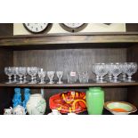 A part of suite English cut glass drinking glasses, (chips to rim of two tumblers).