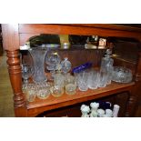 A selection of cut glass, to include a Brierley brandy balloon.
