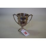 A silver trophy cup from the SS Arandora Star, a Blue Star line passenger ship,