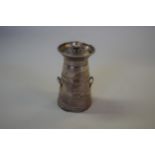 A Victorian silver 'milk churn' pepper mill, by Mappin Brothers, London 1900,