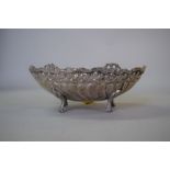 A metal oval bonbon dish, stamped 800, 14 x 10cm.