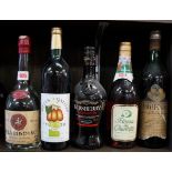 Five various liqueurs and similar,