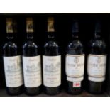 Five bottles of 1997 Chatellenie Chesnee des Moines Haut Medoc;