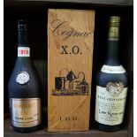 Two 70cl bottles of cognac, comprising: Laval XO cognac,