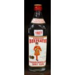 A bottle of Beefeater Gin, probably early 1970s bottling.