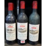 Four bottles of 1962 Chateau Terre Blanche Calvet;