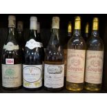 Ten mixed white wines,