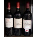 Six mixed red wines,