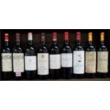 Nine bottles of Grand Cru wine,