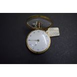 A gilt metal pair cased verge pocket watch, having 4.