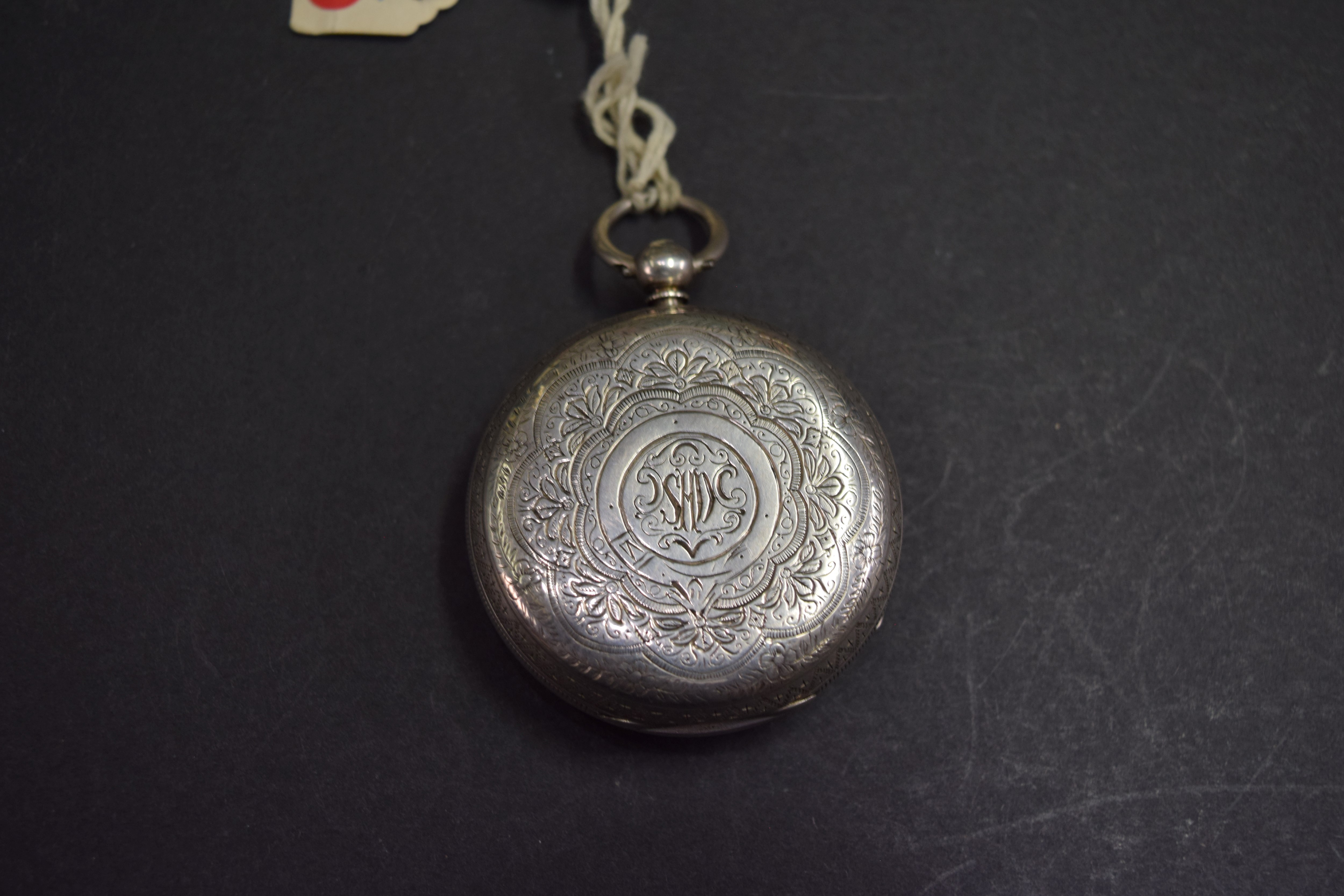 An unsigned silver fusee lever pocket watch, - Image 2 of 3