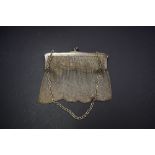 A silver mesh evening bag, London 1916,