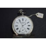 A silver open face pocket watch for the Russian market, having 4.