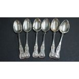A set of six Scottish silver Kings pattern teaspoons, by James & Walter Marshall, Edinburgh 1851,
