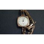 Two 9ct gold ladies wristwatches both having expanding 9ct gold bracelets.