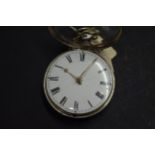 A silver pair cased verge pocket watch, having unsigned 4.