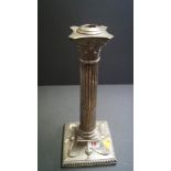 A Victorian silver Corinthian column table lamp, by West & Son, London 1900, 33cm.