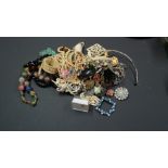 A quantity of mixed costume jewellery.