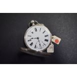 A silver open face English lever pocket watch, the unsigned 4.