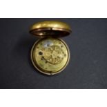 A gilt metal pair cased verge pocket watch, having 4.