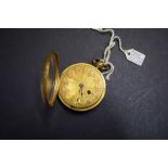 A gilt metal verge pocket watch, having 4.