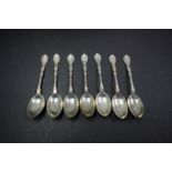 A set of seven silver teaspoons, by Joseph Rodgers, Sheffield 1912, 103g.