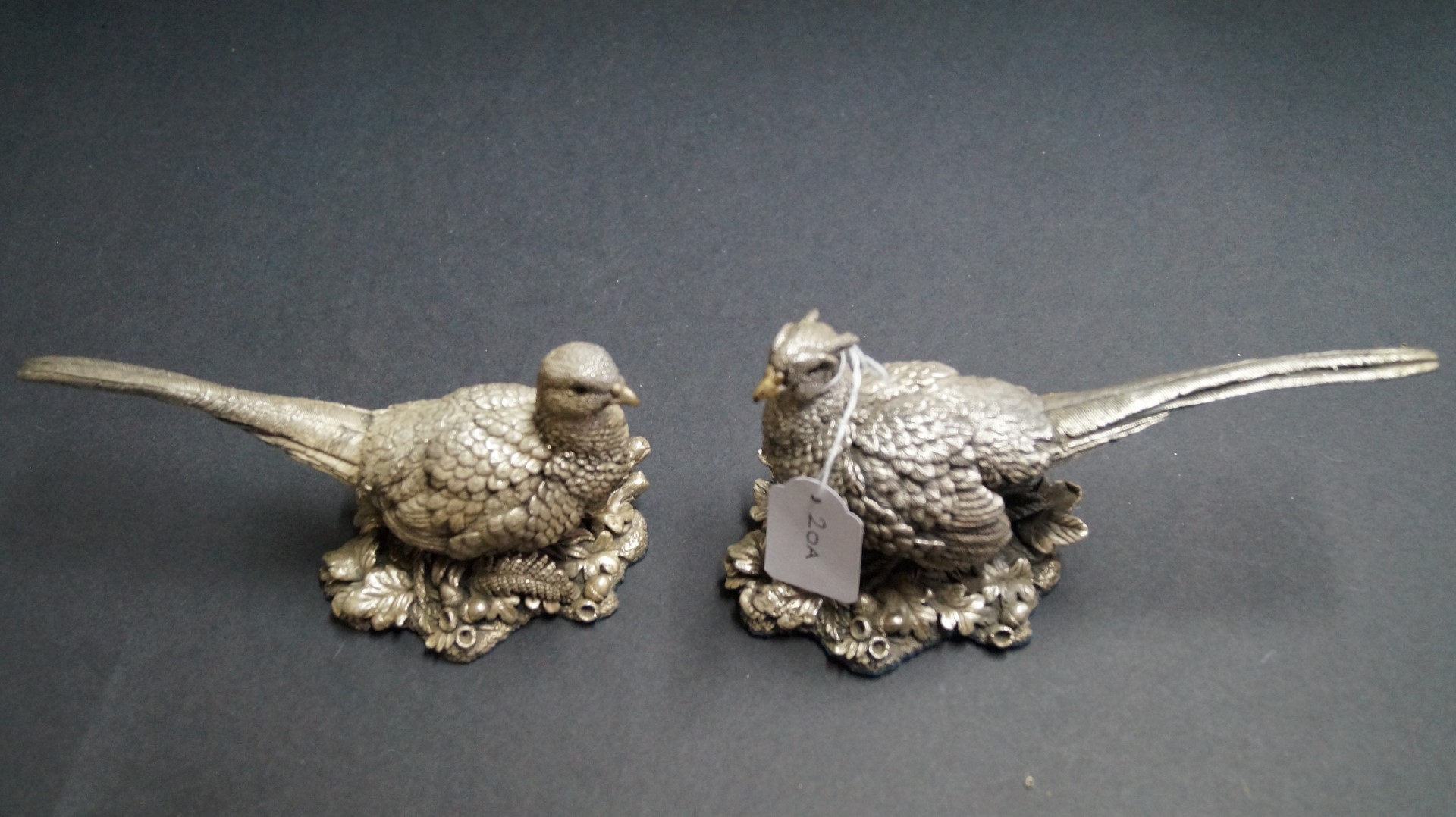 A pair of silver filled pheasant models, by Langford c1993, 19cm long. - Image 3 of 6