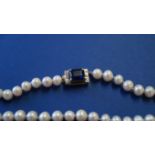 A cultured pearl single strand necklace,