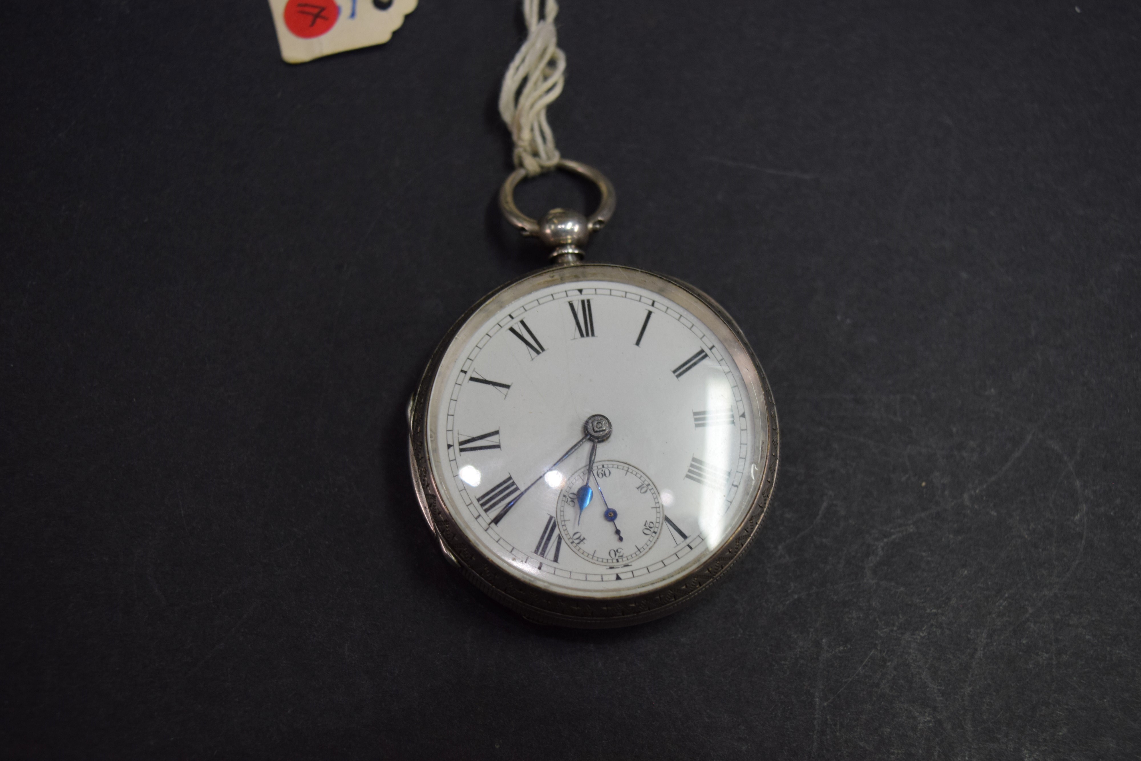 An unsigned silver fusee lever pocket watch,