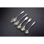 A pair of George III silver fiddle pattern mustard spoons, by W C,