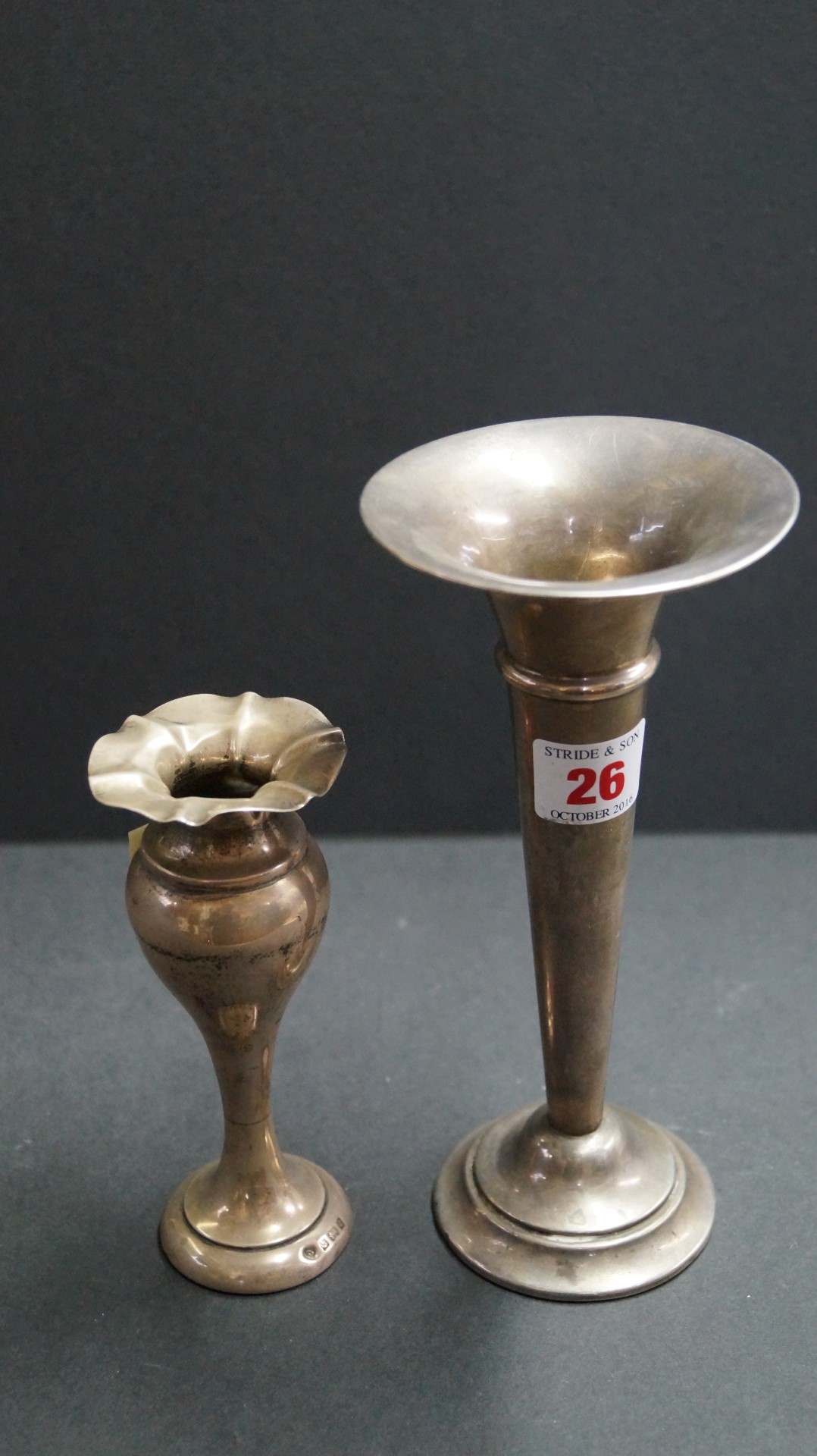 Two silver epergnes, both having weighted bases. - Image 2 of 3