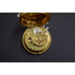 A gilt metal pair cased verge pocket watch, having 4.