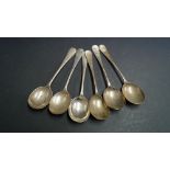 A set of six silver Old English pattern soup spoons, by Allen & Darwin, Sheffield 1911, 365g.