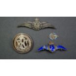 A silver and coloured enamel Royal Flying Corps sweetheart brooch;