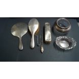 An engine turned dressing set, by S & P, Birmingham 1925,
