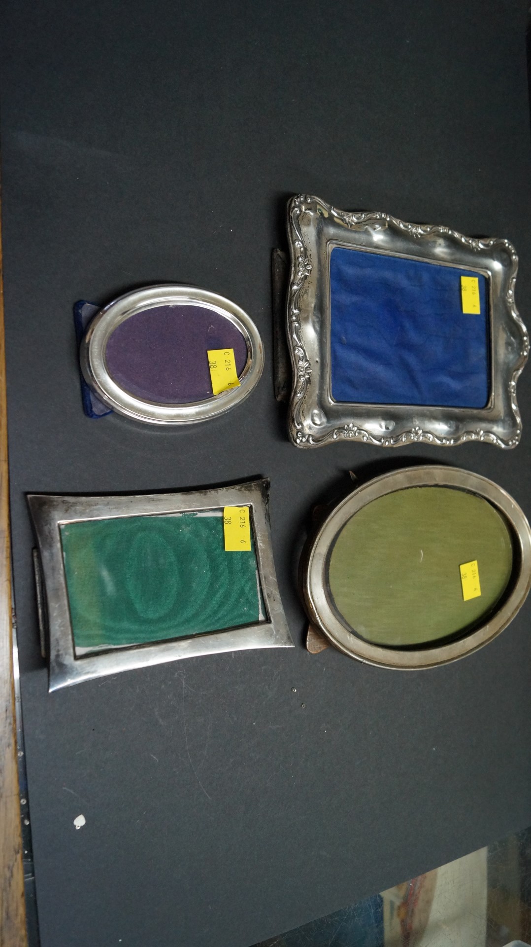 Two silver rectangular photograph frames and two silver oval eamples. - Image 9 of 9