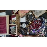 A quantity of silver and costume jewellery;