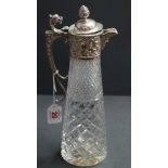 A silver mounted glass claret jug, by Cooper Brothers & Sons Ltd, London 1974.